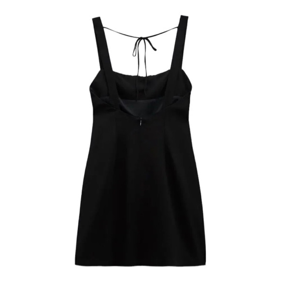 ZARA | Black | LINEN BLEND SHORT DRESS - Picture 3 of 10